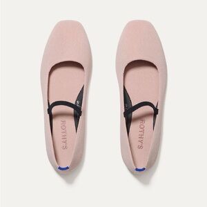 The Max Square Mary Jane Flats by Rothy’s in Pink 10.5